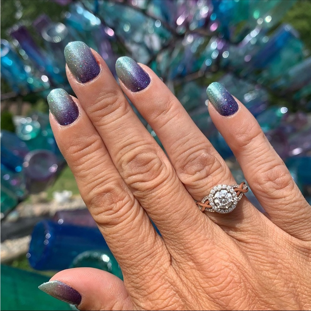 *Retired* Color Street: Mi Little Obsession | Mint Green Purple Gradient Glitter